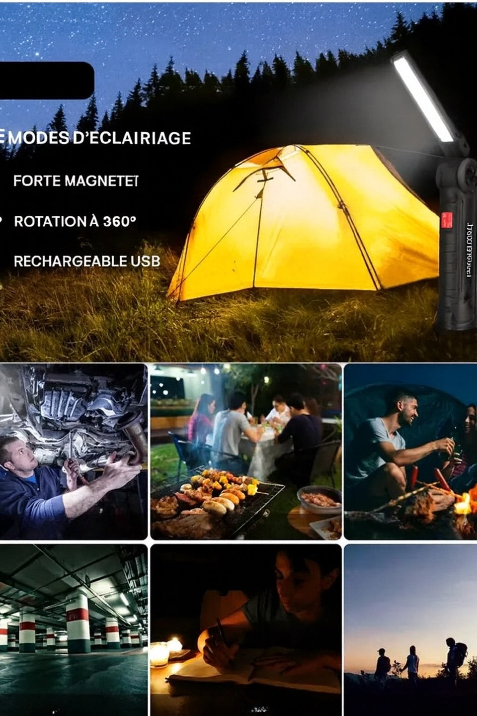 Lampes baladeuses / aimantées pour garage LumiGear