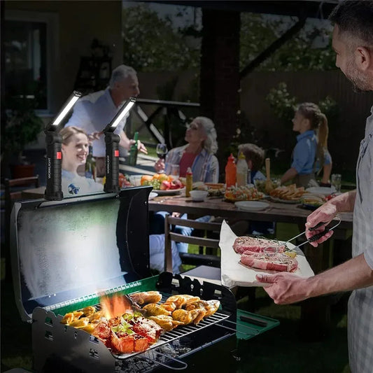 COB LED Folding Flashlight Portable Magnetic Work Light Lantern USB Rechargeable Emergency Repair Camping Torch Lamp With Hook LumiGear